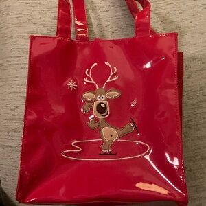 Holiday Editions Reindeer Vinyl Faux Patent Leather Bag